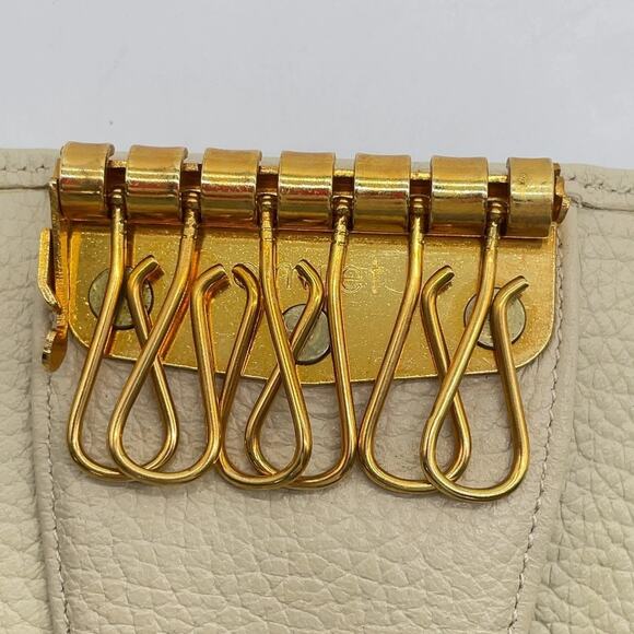 Christian Dior CD Logo Leather Beige x Brown 6-Ring Key Case W/Paper Bag - Picture 11 of 16